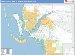 Cape Coral-Fort Myers Metro Area Digital Map Basic Style